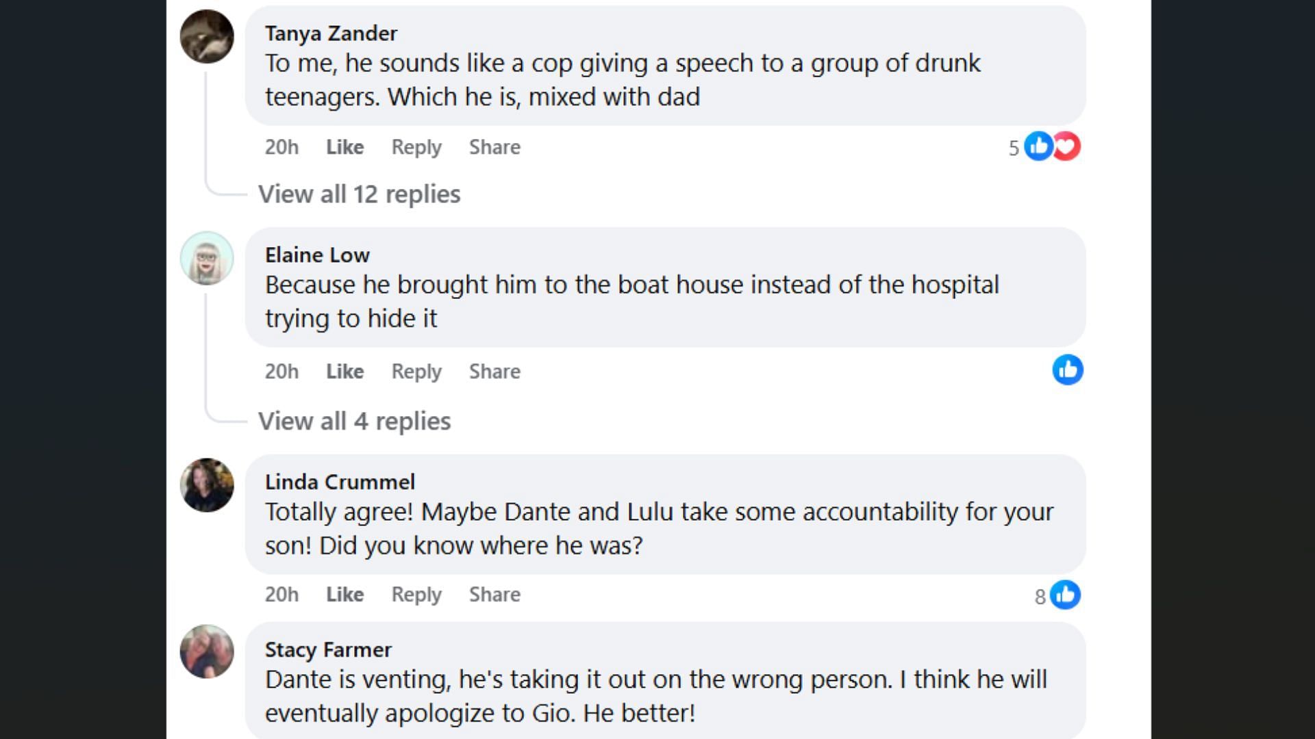 Fans voice their opinions about Dante's unfair behavior towards Gio (Image via Facebook/General Hospital Fans - Official)